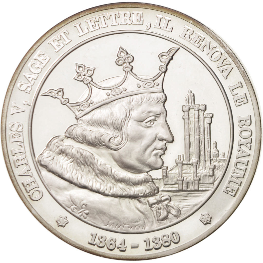 France, Medal, Charles V, History, , Silver