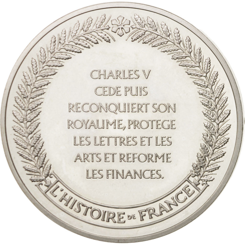 France, Medal, Charles V, History, , Silver