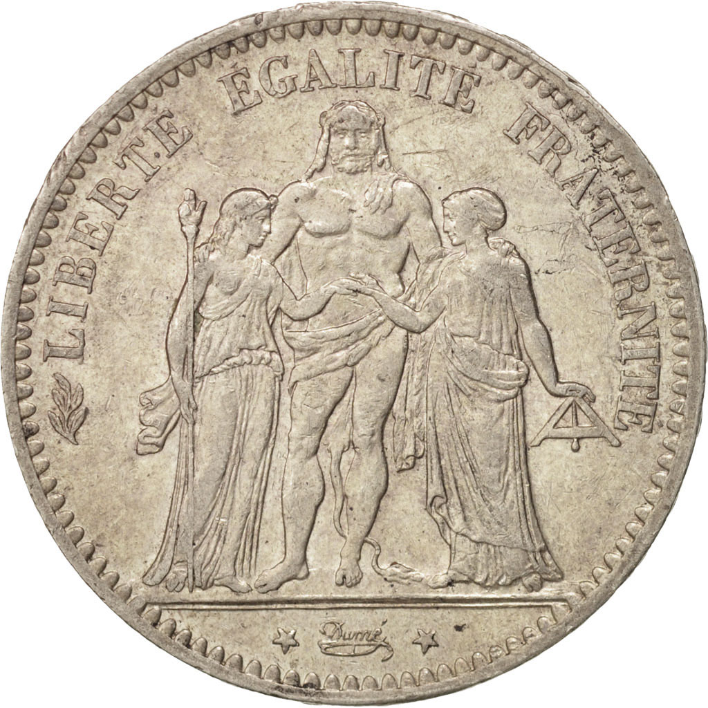 Coin, France, Hercule, 5 Francs, 1876, Paris, , Silver, KM:820.1