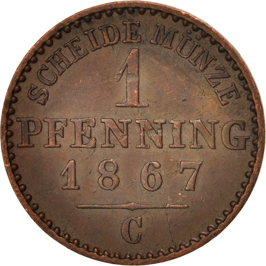 Coin, German States, PRUSSIA, Wilhelm I, Pfennig, 1867, Cleves, 