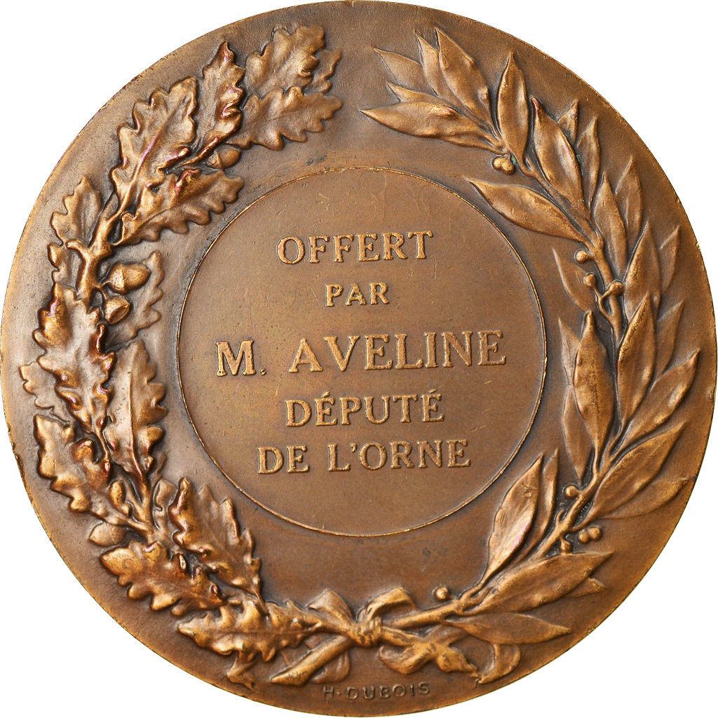 France, Medal, Cérès, offert par M. Aveline, Député de l'Orne, Politics
