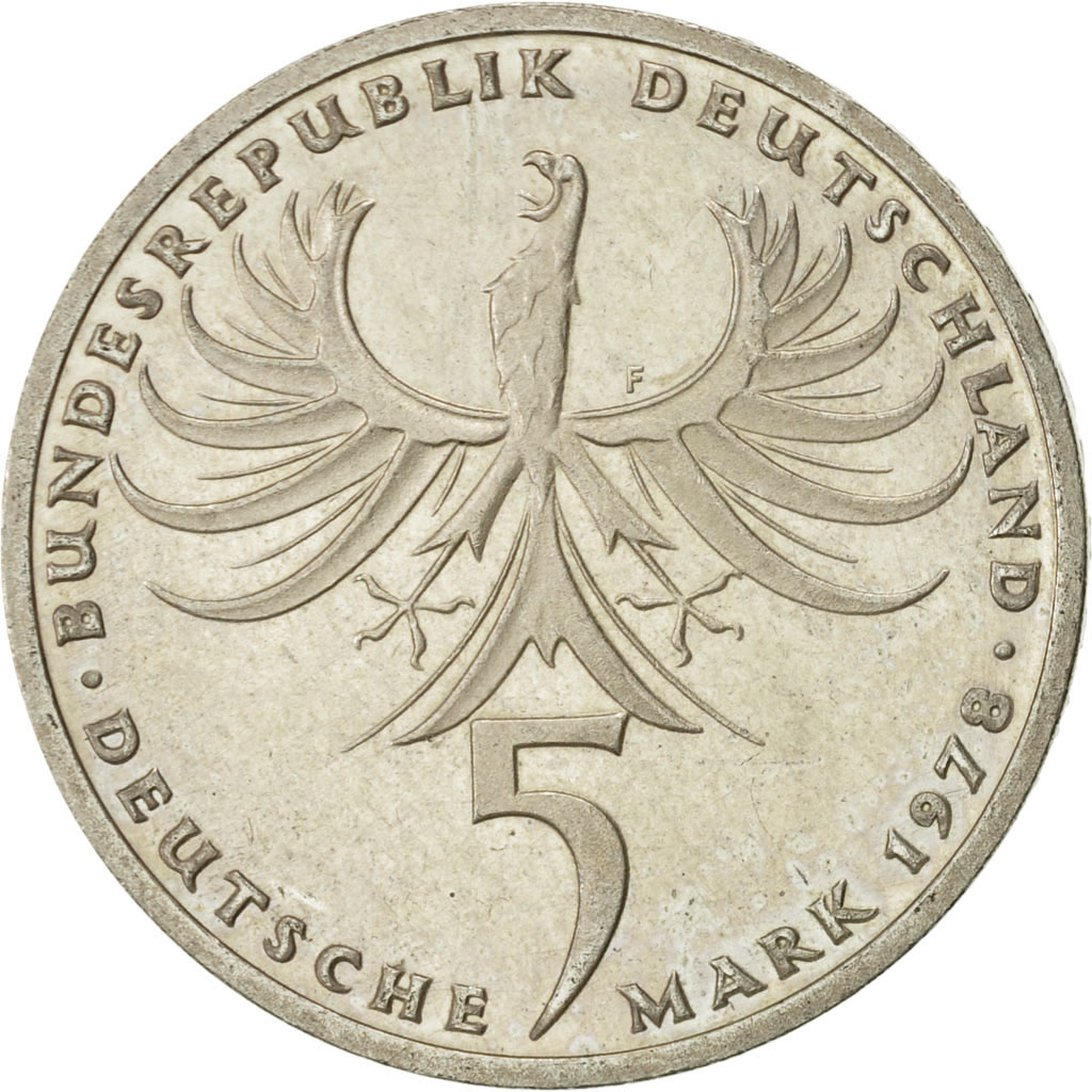 Coin, GERMANY - FEDERAL REPUBLIC, 5 Mark, 1978, Stuttgart, Germany, 