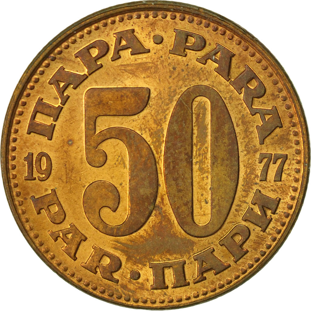 [#418214] Coin, Yugoslavia, 50 Para, 1977, EF(40-45), Brass, KM:46.1
