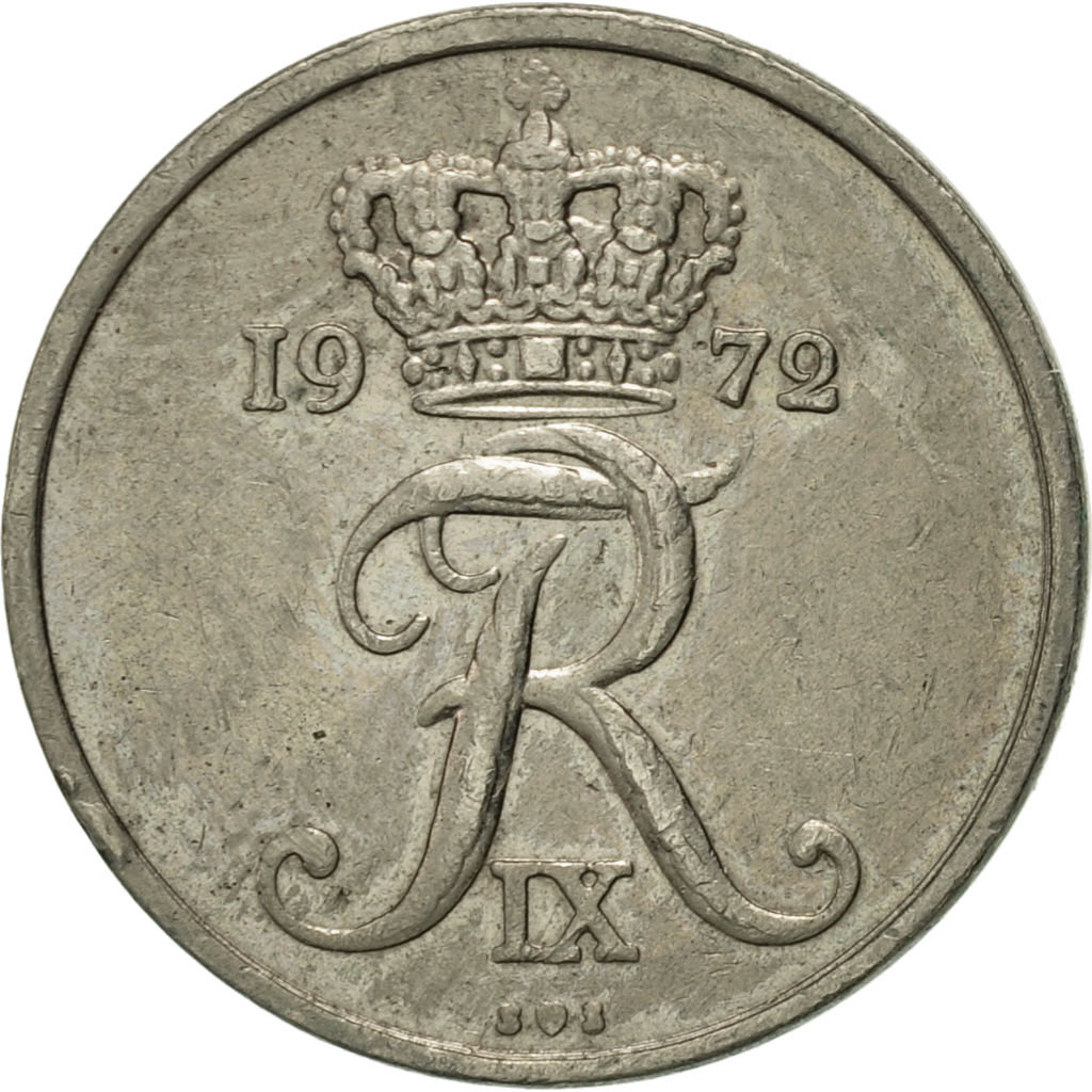 Moneda, Dinamarca, Frederik IX, 10 Öre, 1972, Copenhagen, MBC+, Cobre -