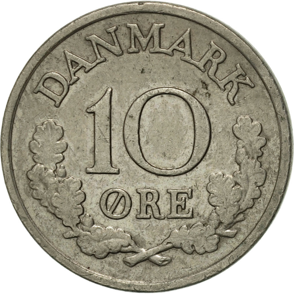 Moneda, Dinamarca, Frederik IX, 10 Öre, 1972, Copenhagen, MBC+, Cobre -