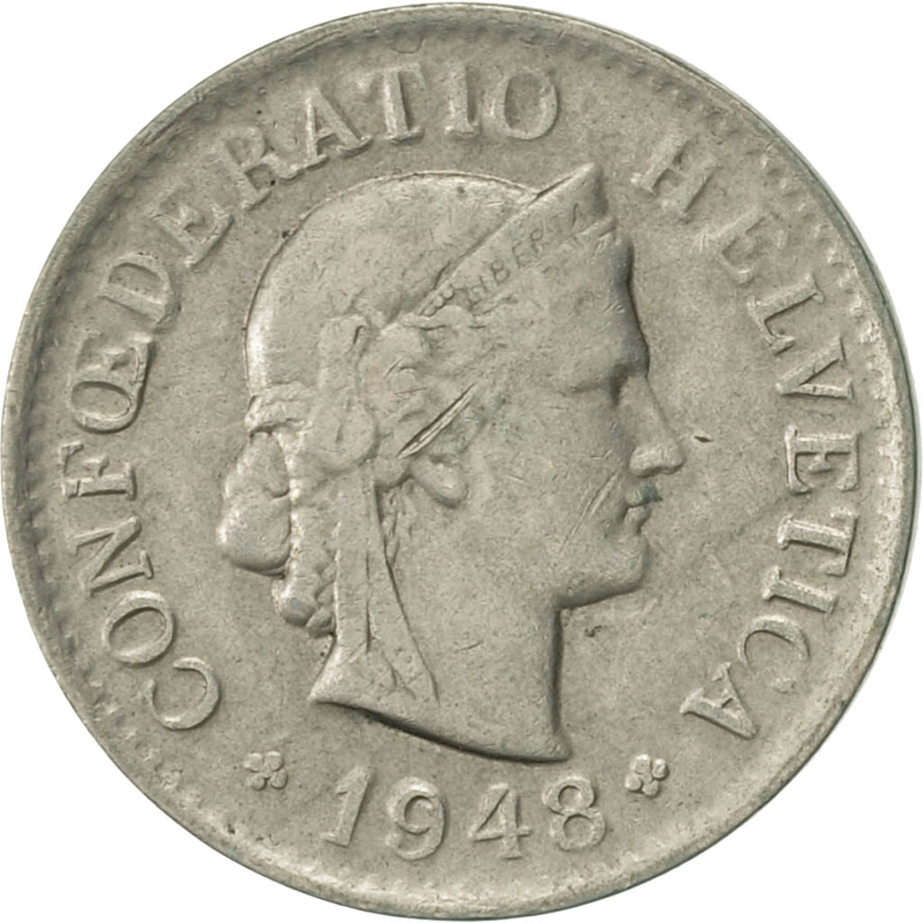 Coin, Switzerland, 5 Rappen, 1948, Bern, , Copper-nickel, KM:26