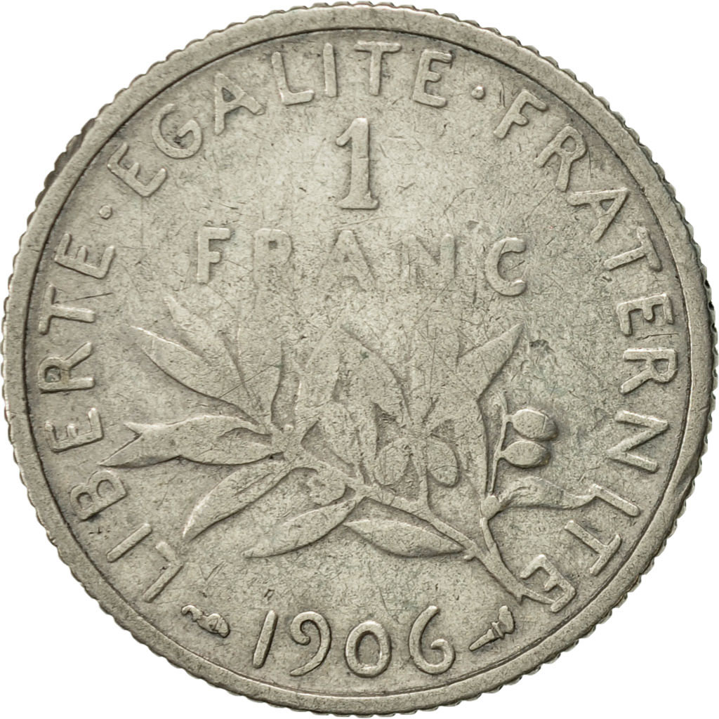 Coin, France, Semeuse, Franc, 1906, Paris, , Silver, KM:844.1