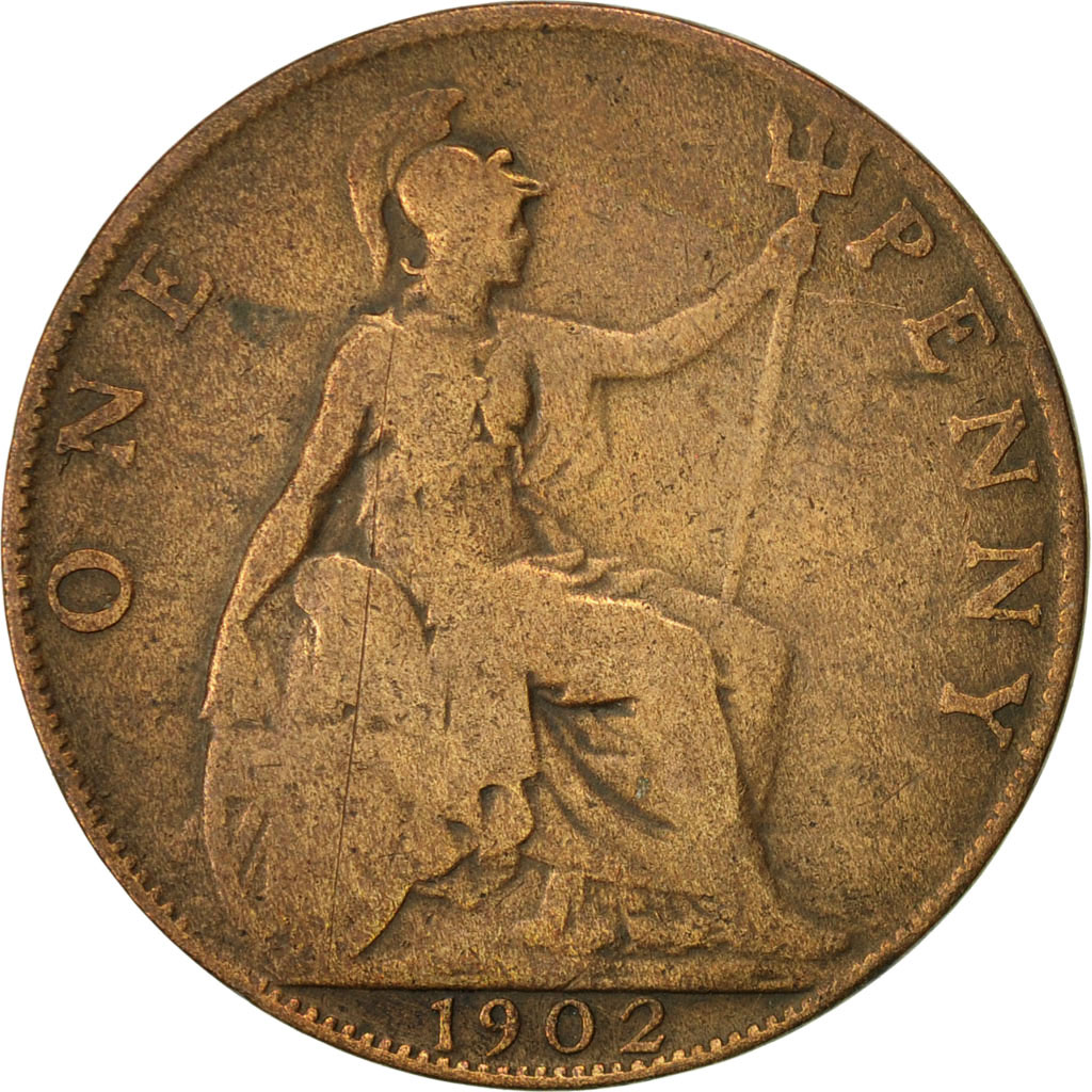 Coin, Great Britain, Edward VII, Penny, 1902, , Bronze, KM:794.1