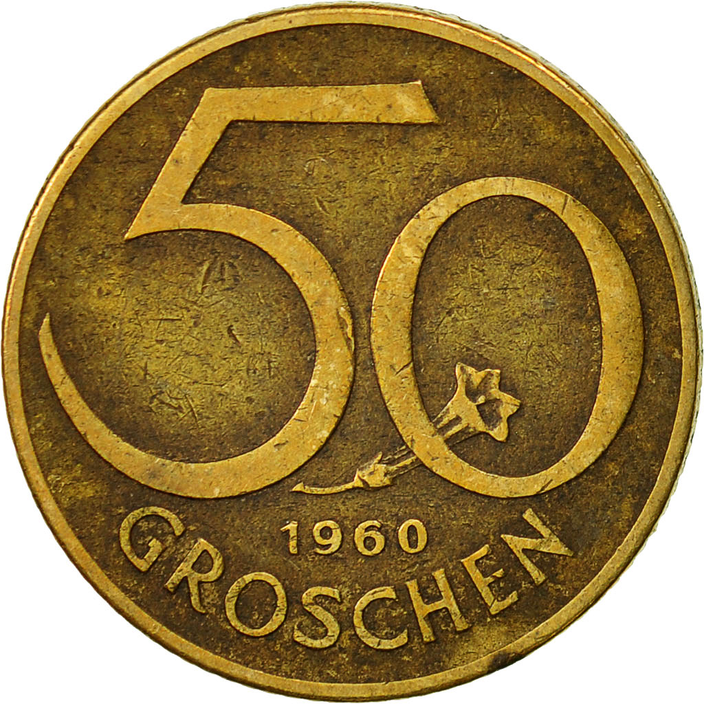 Moneda, Austria, 50 Groschen, 1960, MBC, Aluminio - bronce, KM:2885