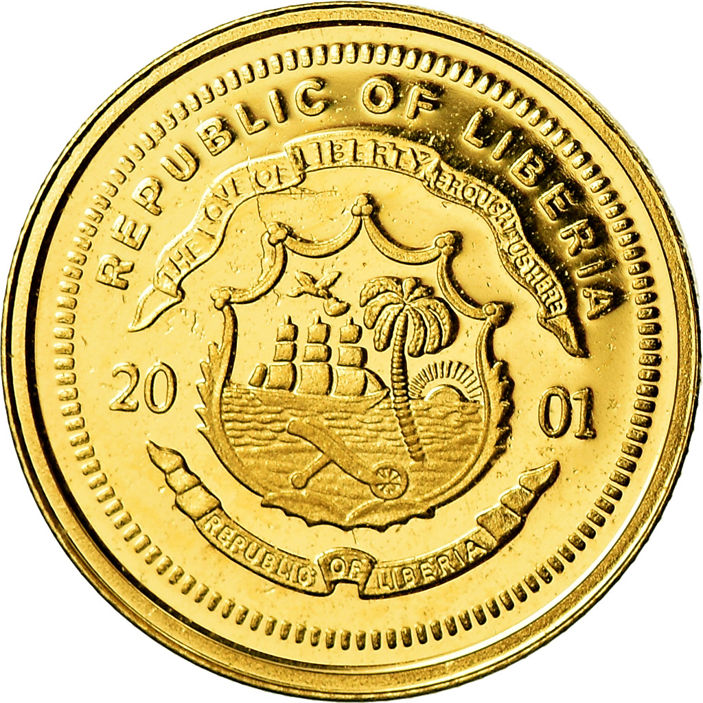 Liberia, 25 Dollars, Charles A Lindbergh, 2001, , Gold