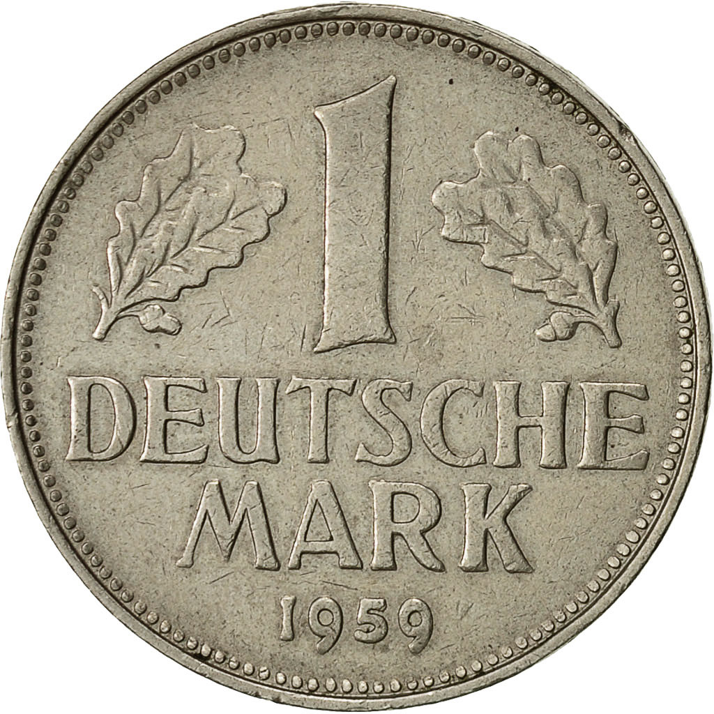 Coin, GERMANY - FEDERAL REPUBLIC, Mark, 1959, Karlsruhe, 