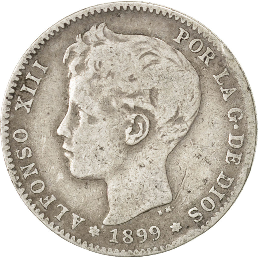 Coin, Spain, Alfonso XIII, Peseta, 1899, , Silver, KM:706