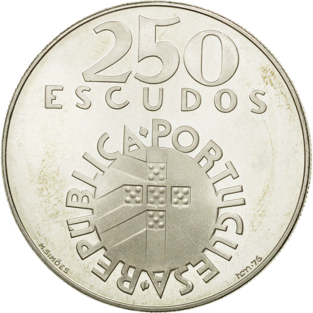 Coin, Portugal, 250 Escudos, 1976, , Silver, KM:604
