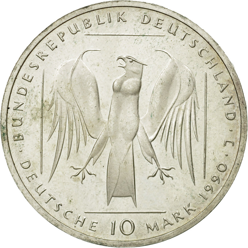 Coin, GERMANY - FEDERAL REPUBLIC, 10 Mark, 1990, Hamburg, Germany, 