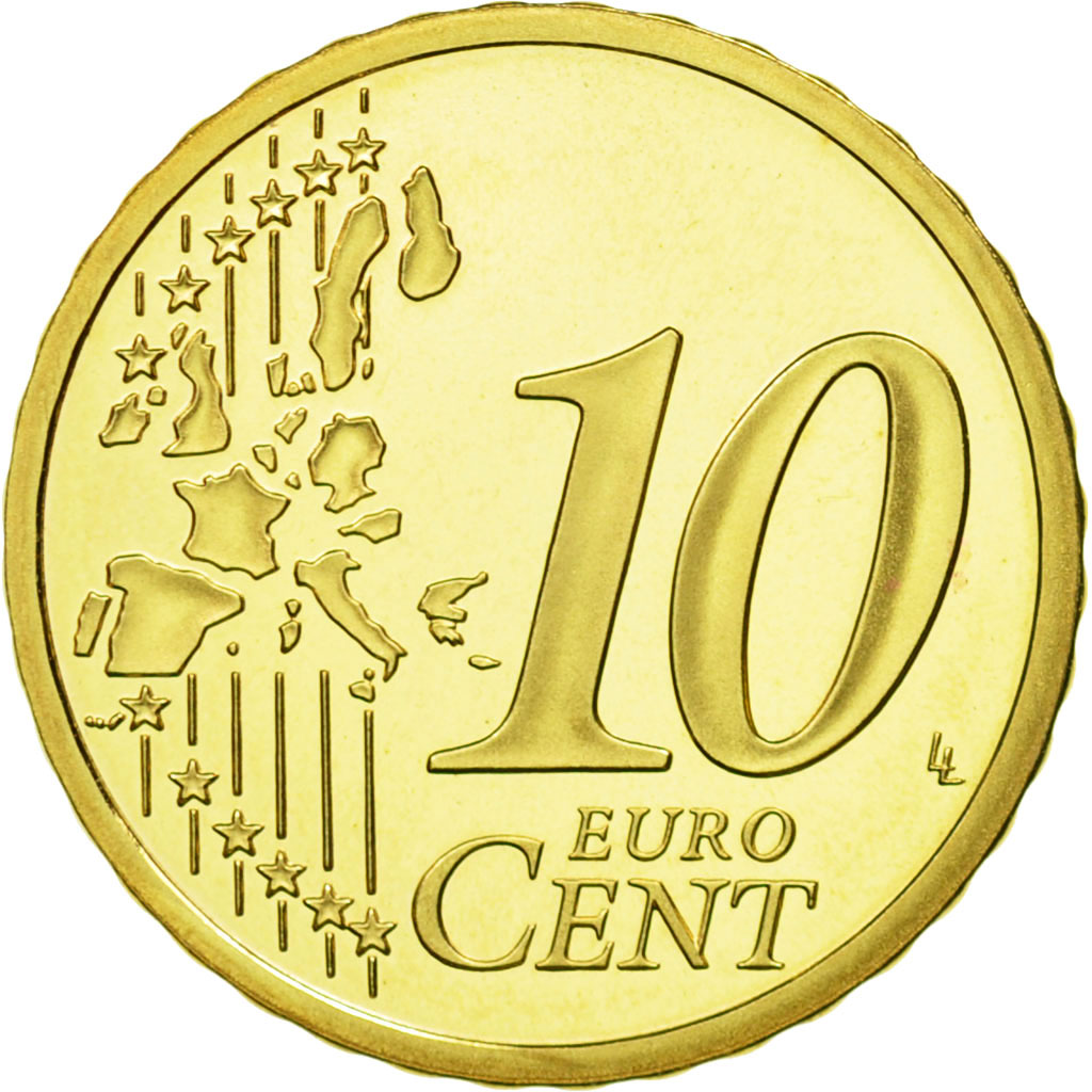 Monaco, 10 Euro Cent, 2004, STGL, Messing, KM:170