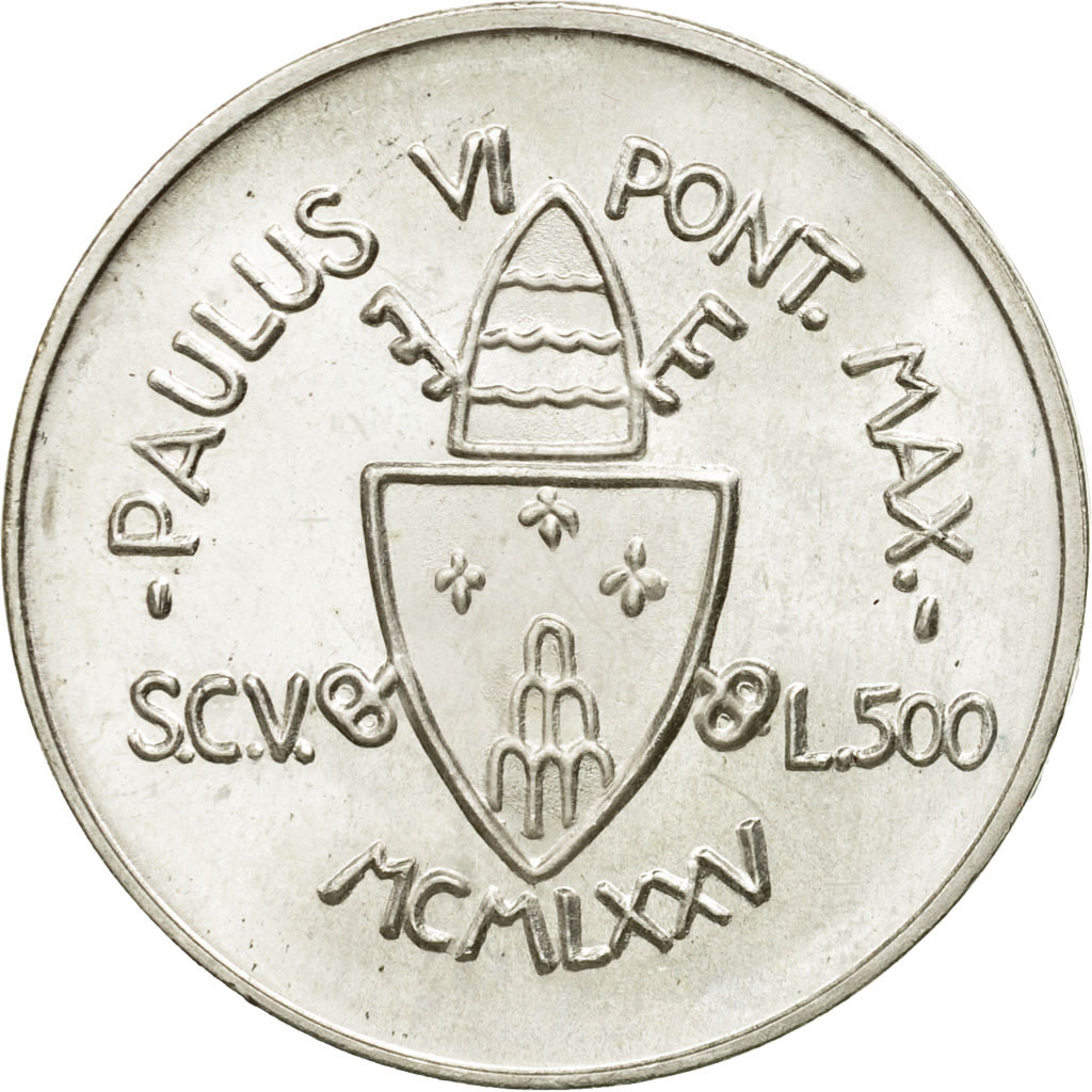 Coin, VATICAN CITY, Paul VI, 500 Lire, 1975, Roma, , Silver, KM:131