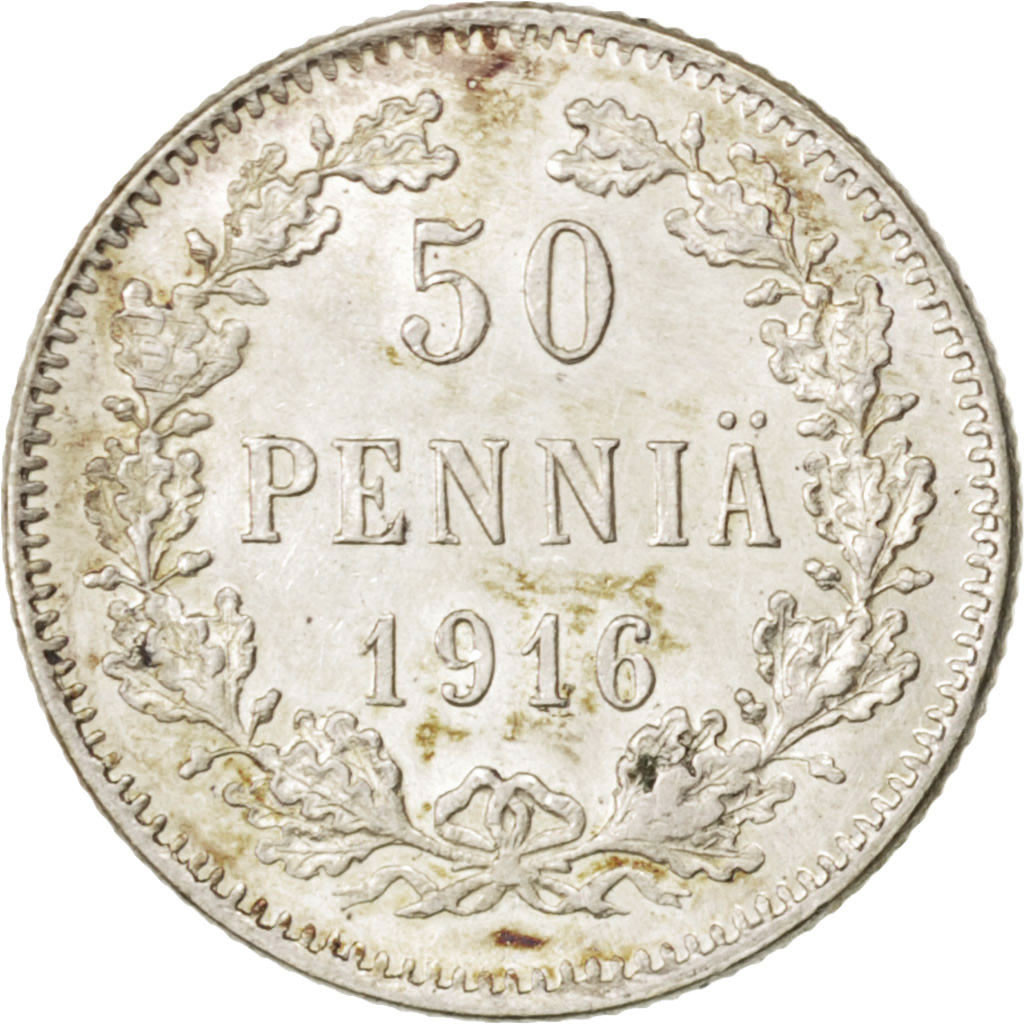 Coin, Finland, Nicholas II, 50 Penniä, 1916, , Silver, KM:2.2