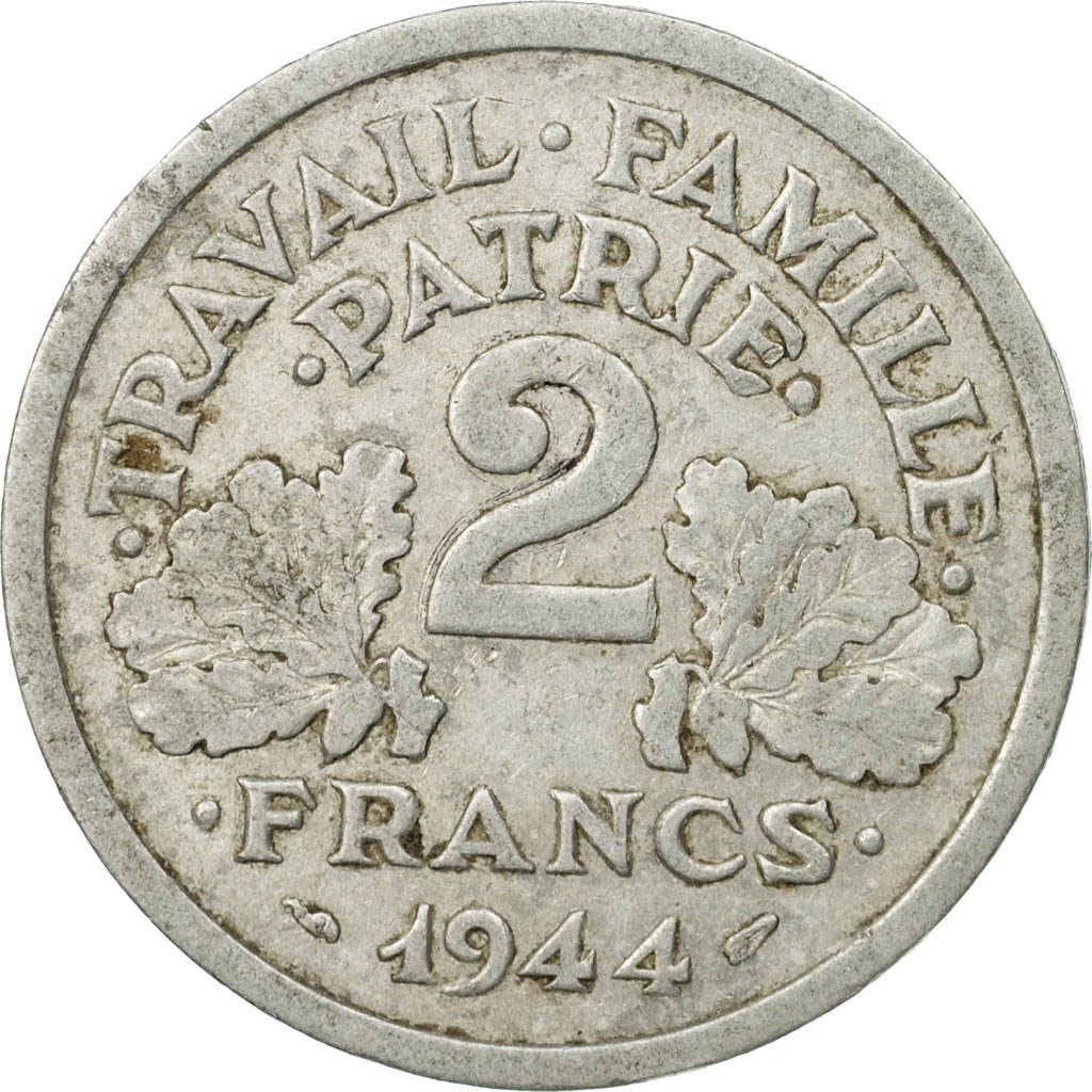 Monnaie, France, Morlon, 2 Francs, 1944, Beaumont - Le Roger, TTB, Aluminium