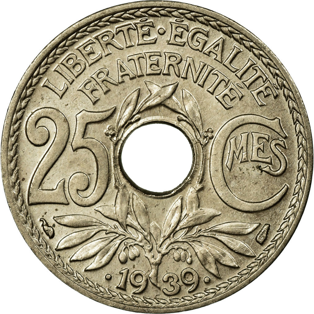 Moneda, Francia, Lindauer, 25 Centimes, 1939, EBC, Níquel - bronce, KM:867b