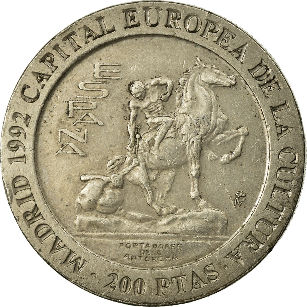 Moneda, España, Juan Carlos I, 200 Pesetas, 1992, MBC, Cobre - níquel, KM:909