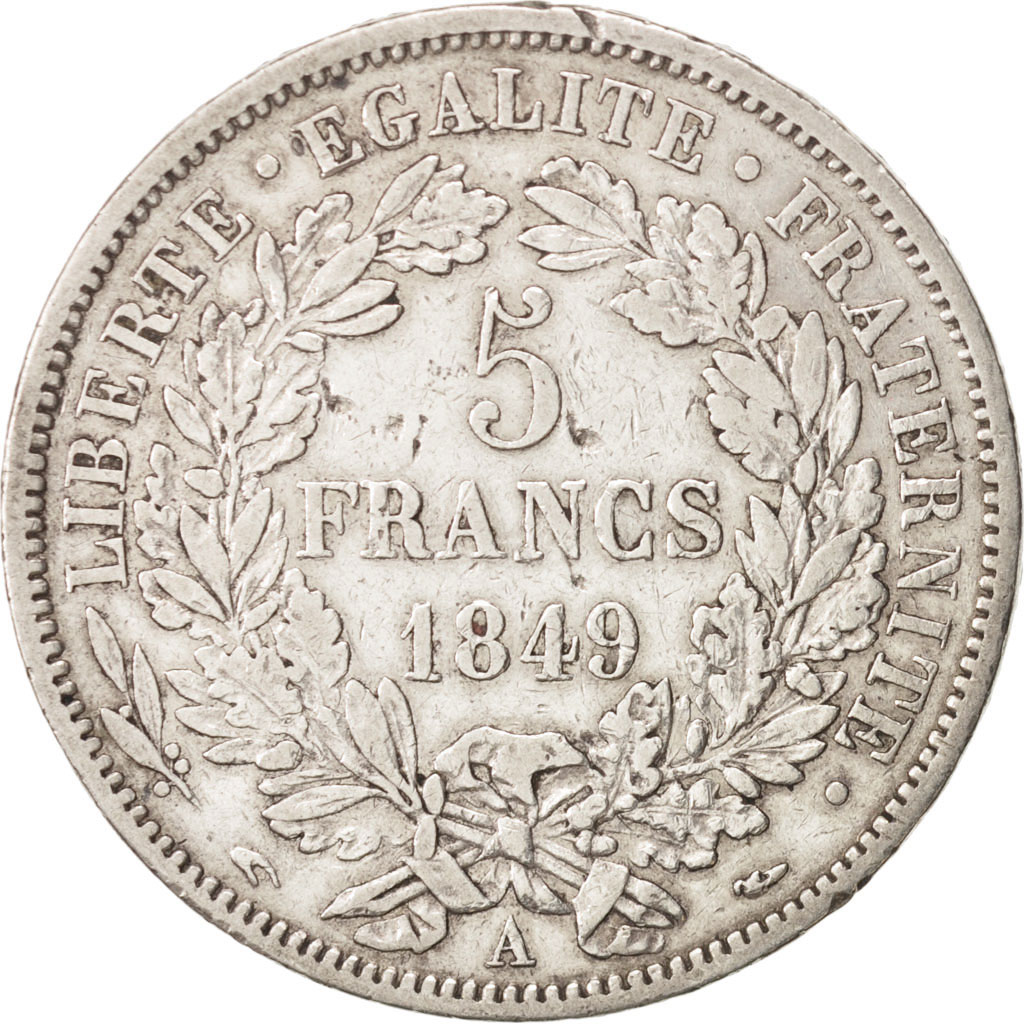 Coin, France, Cérès, 5 Francs, 1849, Paris, , Silver, KM:761.1