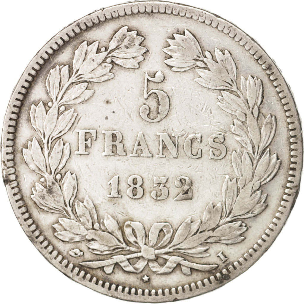 Coin, France, Louis-Philippe, 5 Francs, 1832, Limoges, VF, Silver