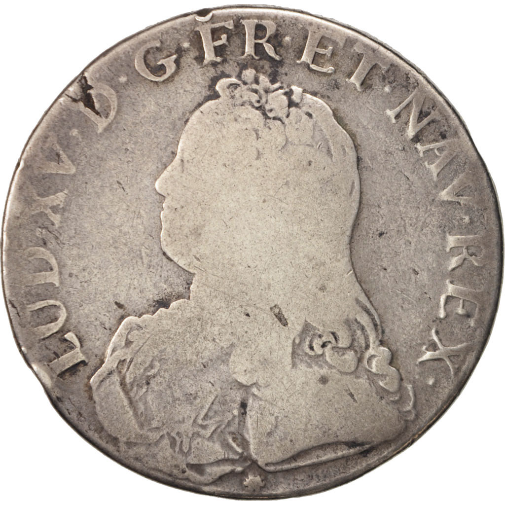 Coin, France, Louis XV, Écu aux branches d'olivier, Ecu, 1738, Lyon, 