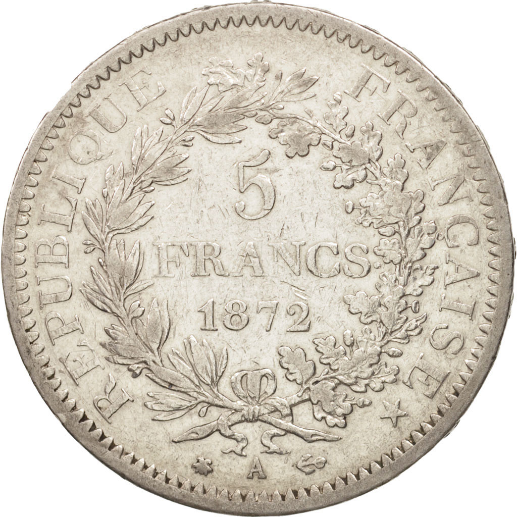 Coin, France, Hercule, 5 Francs, 1872, Paris, , Silver, KM:820.1