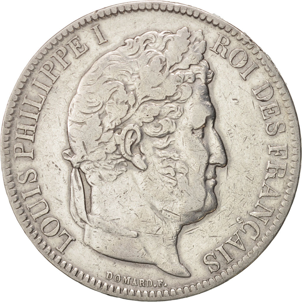 Coin, France, Louis-Philippe, 5 Francs, 1831, Strasbourg, VF, Silver