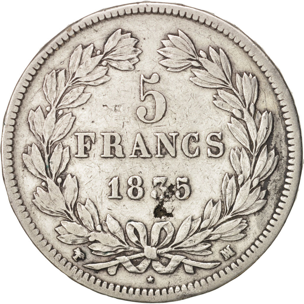 Coin, France, Louis-Philippe, 5 Francs, 1835, Marseille, , Silver