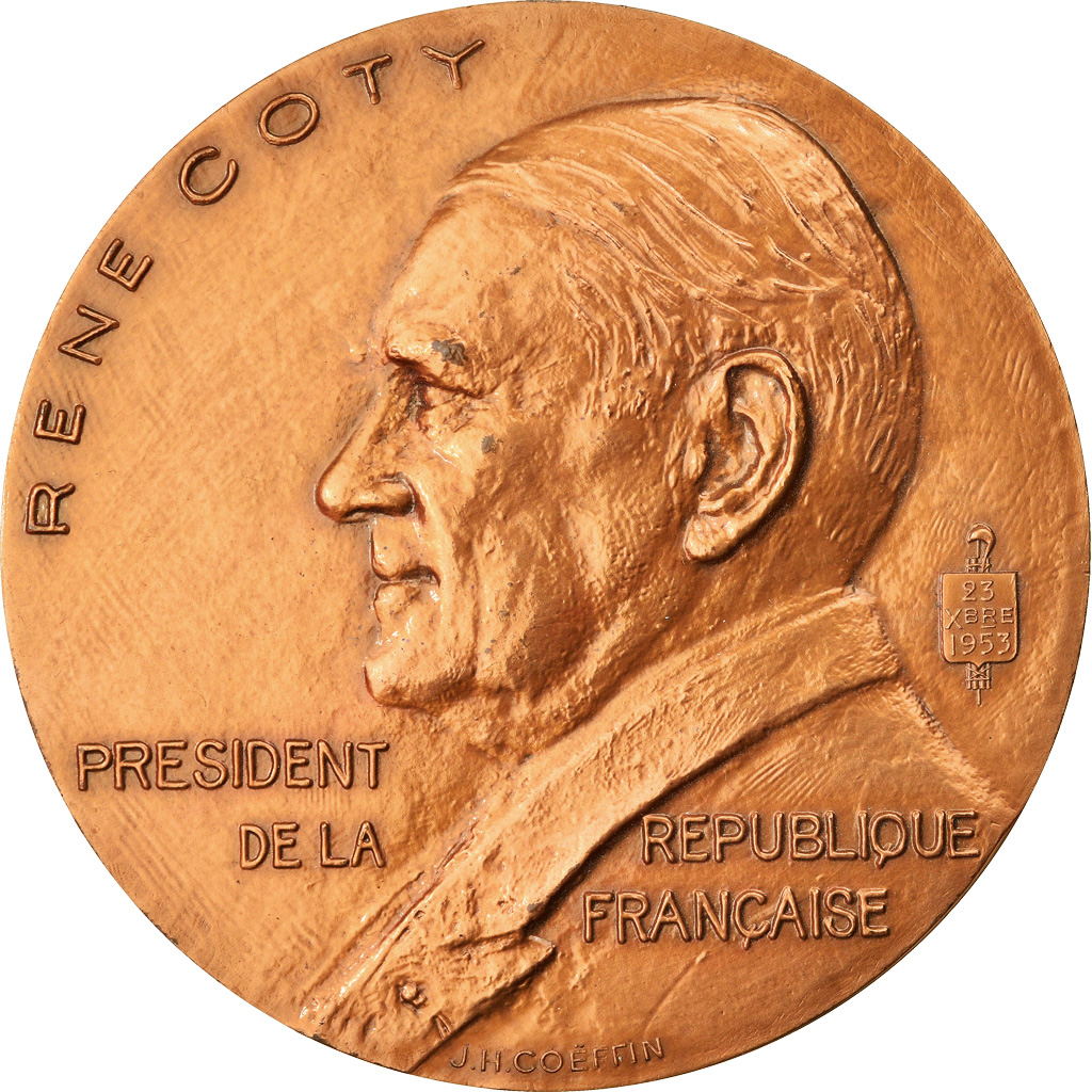France, Medal, Président René Coty, Union Française, Politics, Society, War