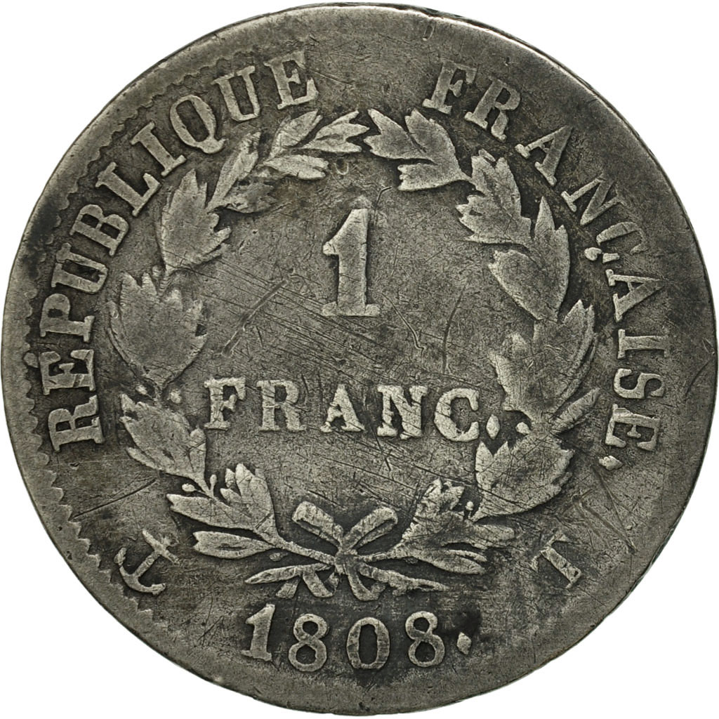 Coin, France, Napoléon I, Franc, 1808, Nantes, VF, Silver, KM:682.12