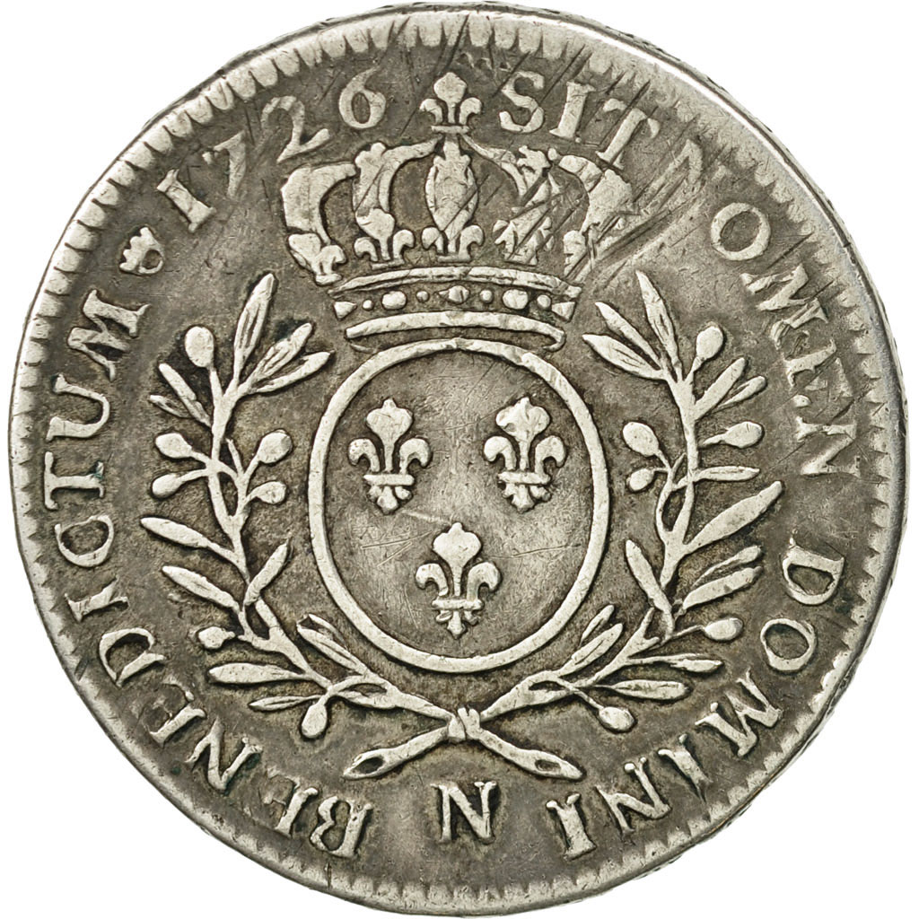 Coin, France, Louis XV, 1/2 Écu aux branches d'olivier, 1/2 ECU, 44 Sols, 1726
