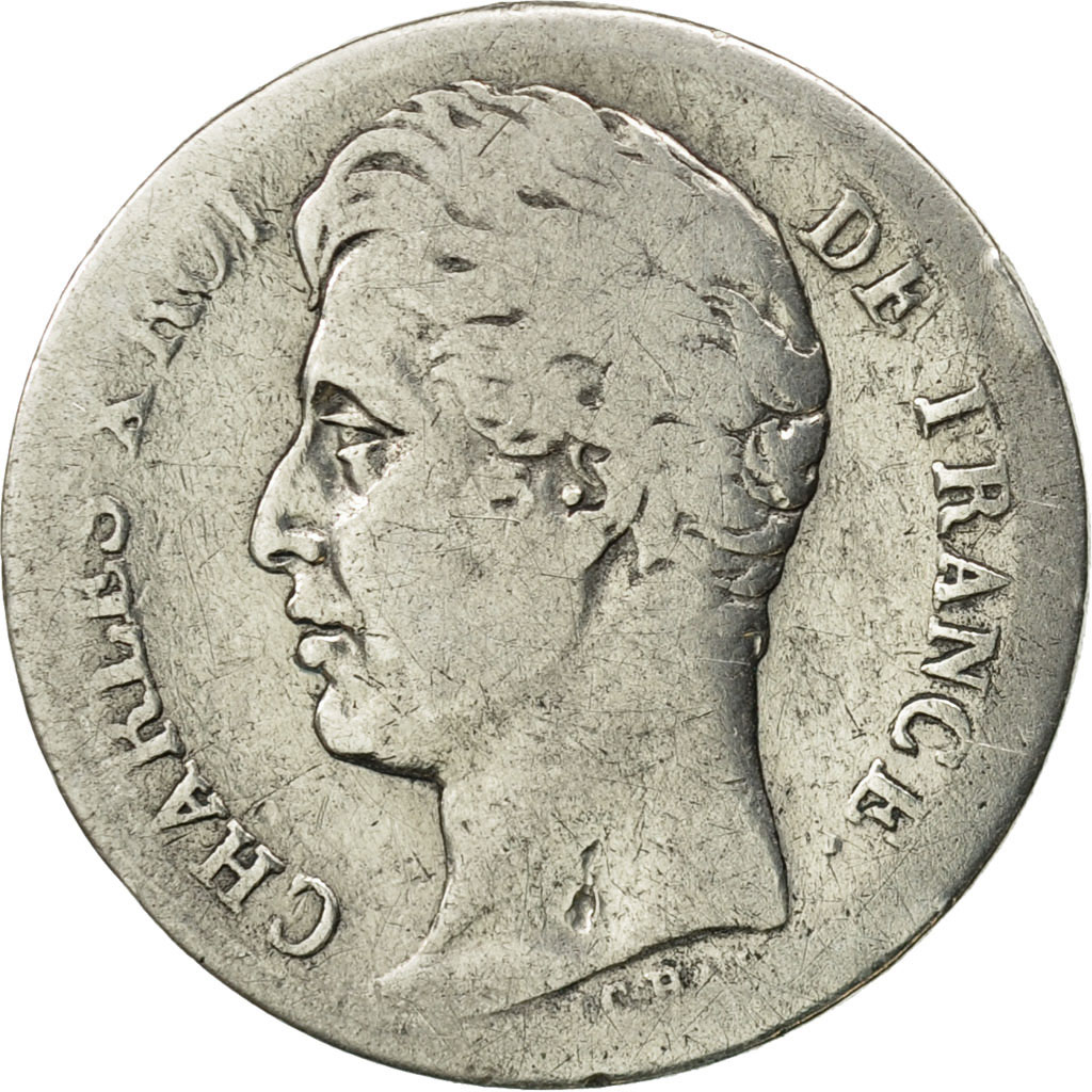 Coin, France, Charles X, 1/2 Franc, 1828, Strasbourg, , Silver