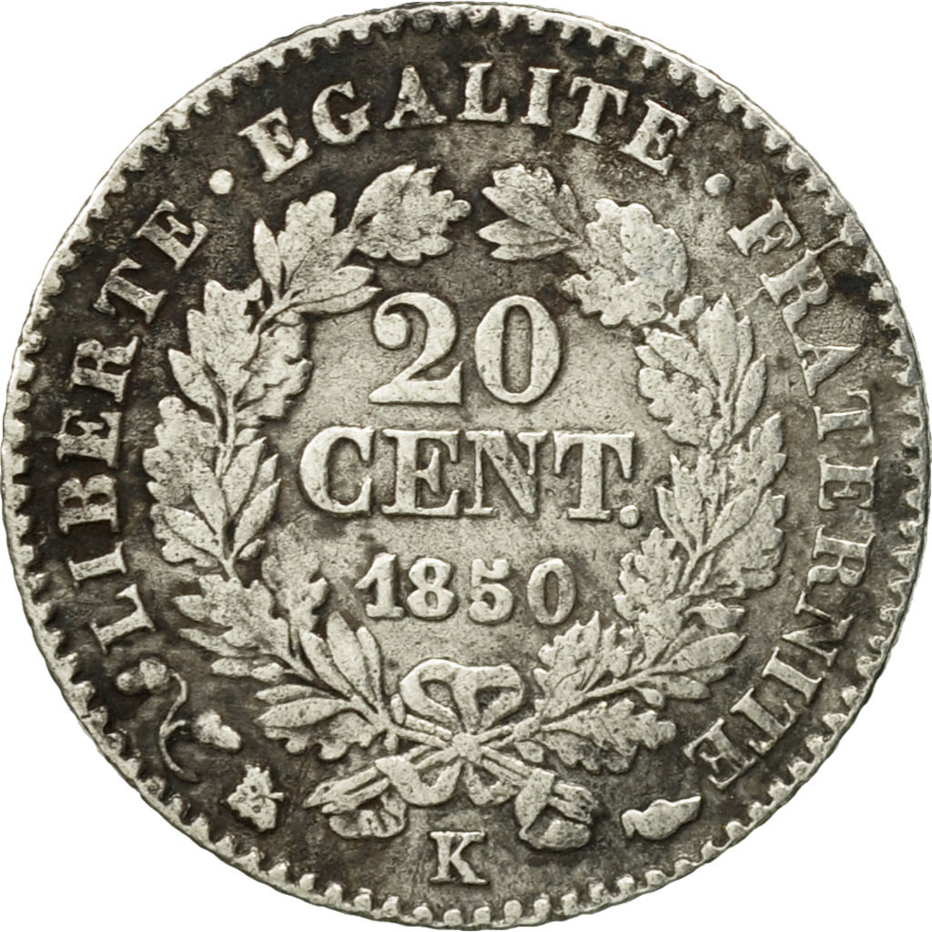 Coin, France, Cérès, 20 Centimes, 1850, Bordeaux, , Silver, KM:758.3