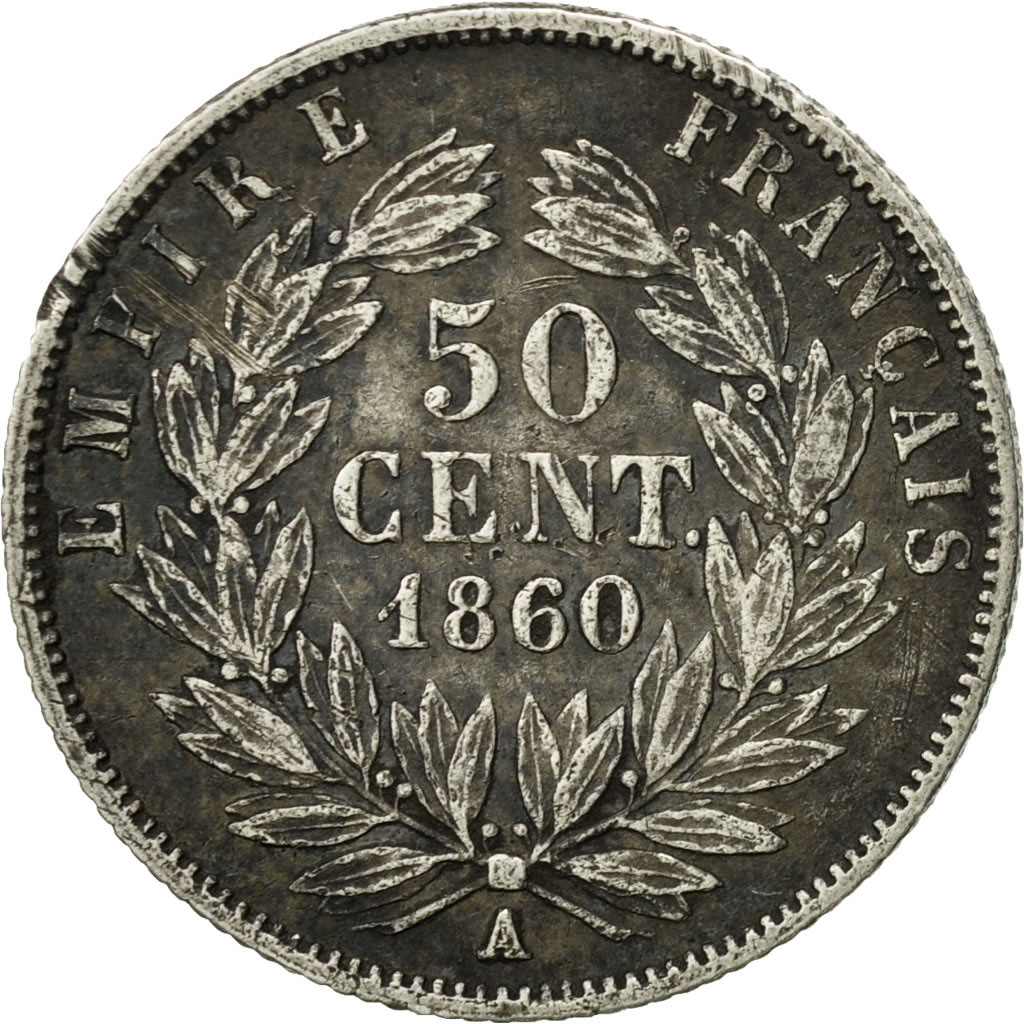 Coin, France, Napoleon III, Napoléon III, 50 Centimes, 1860, Paris, 