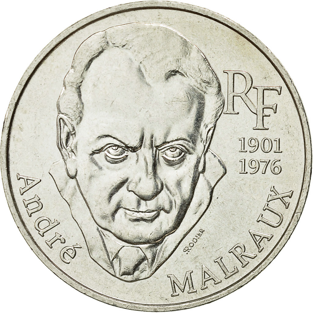 Munten, Frankrijk, André Malraux, 100 Francs, 1997, PR, Zilver, KM:1188