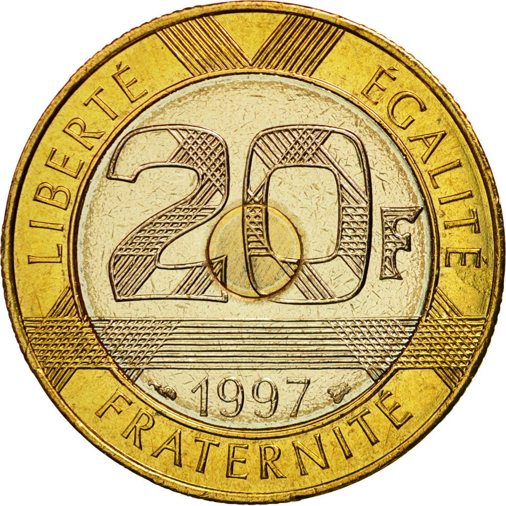 Coin, France, Mont Saint Michel, 20 Francs, 1997, Paris, 
