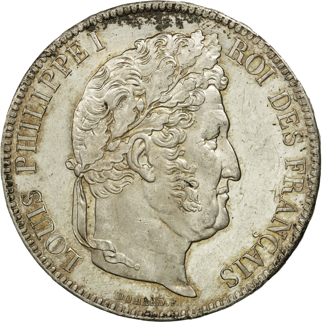 Coin, France, Louis-Philippe, 5 Francs, 1837, Rouen, MS, Silver,KM 749.2