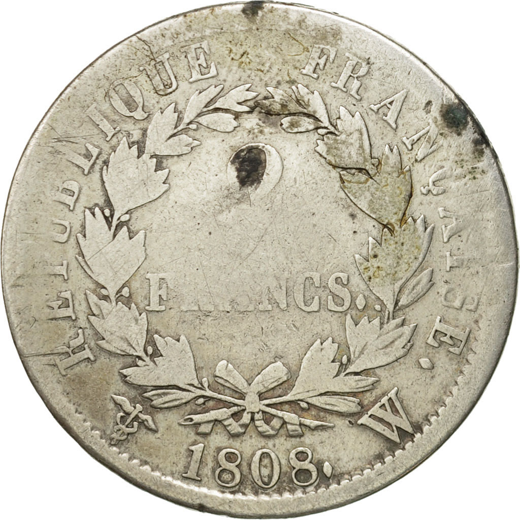 Coin, France, Napoléon I, 2 Francs, 1808, Lille, , Silver, KM:684.10