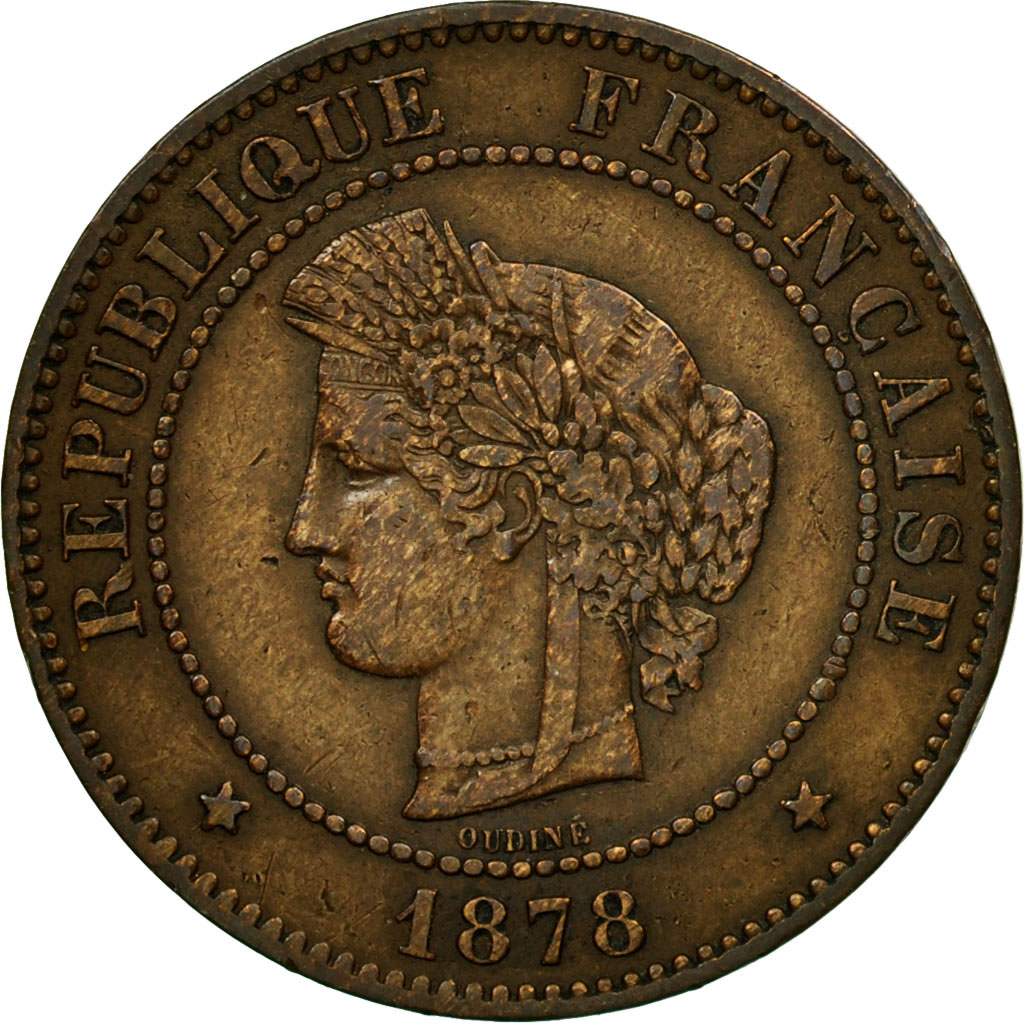 Coin, France, Cérès, 5 Centimes, 1878, Paris, , Bronze, KM:821.1