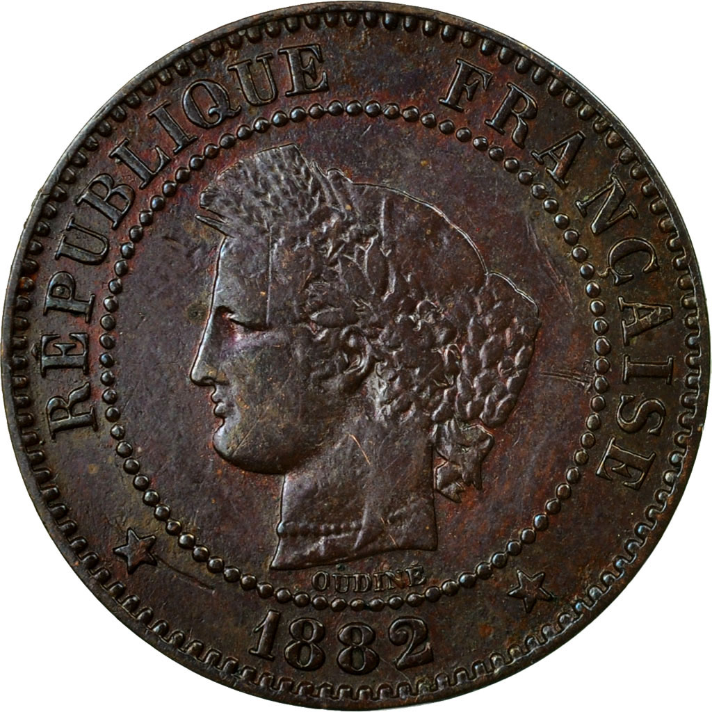 Coin, France, Cérès, 2 Centimes, 1882, Paris, , Bronze, KM:827.1