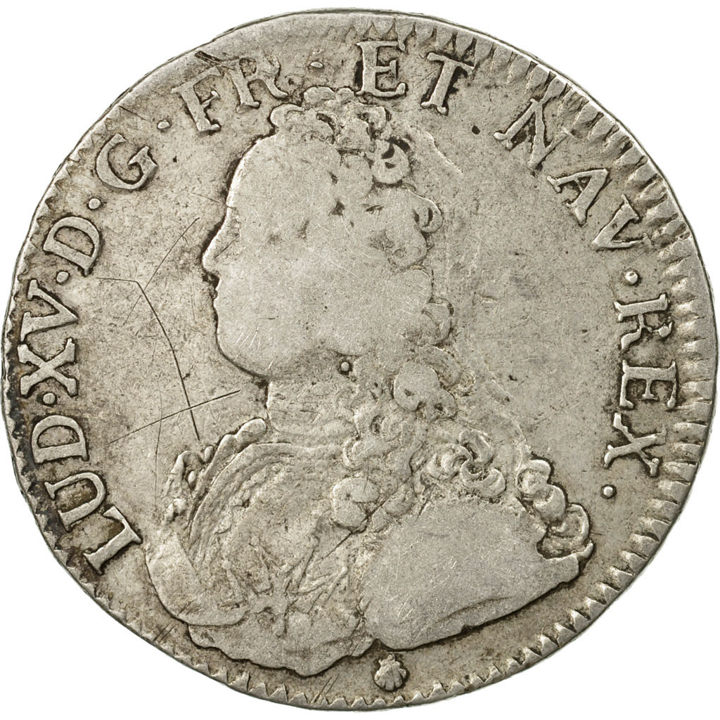 Coin, France, Louis XV,Écu branches d'olivier,1738,Perpignan,,KM 486.17