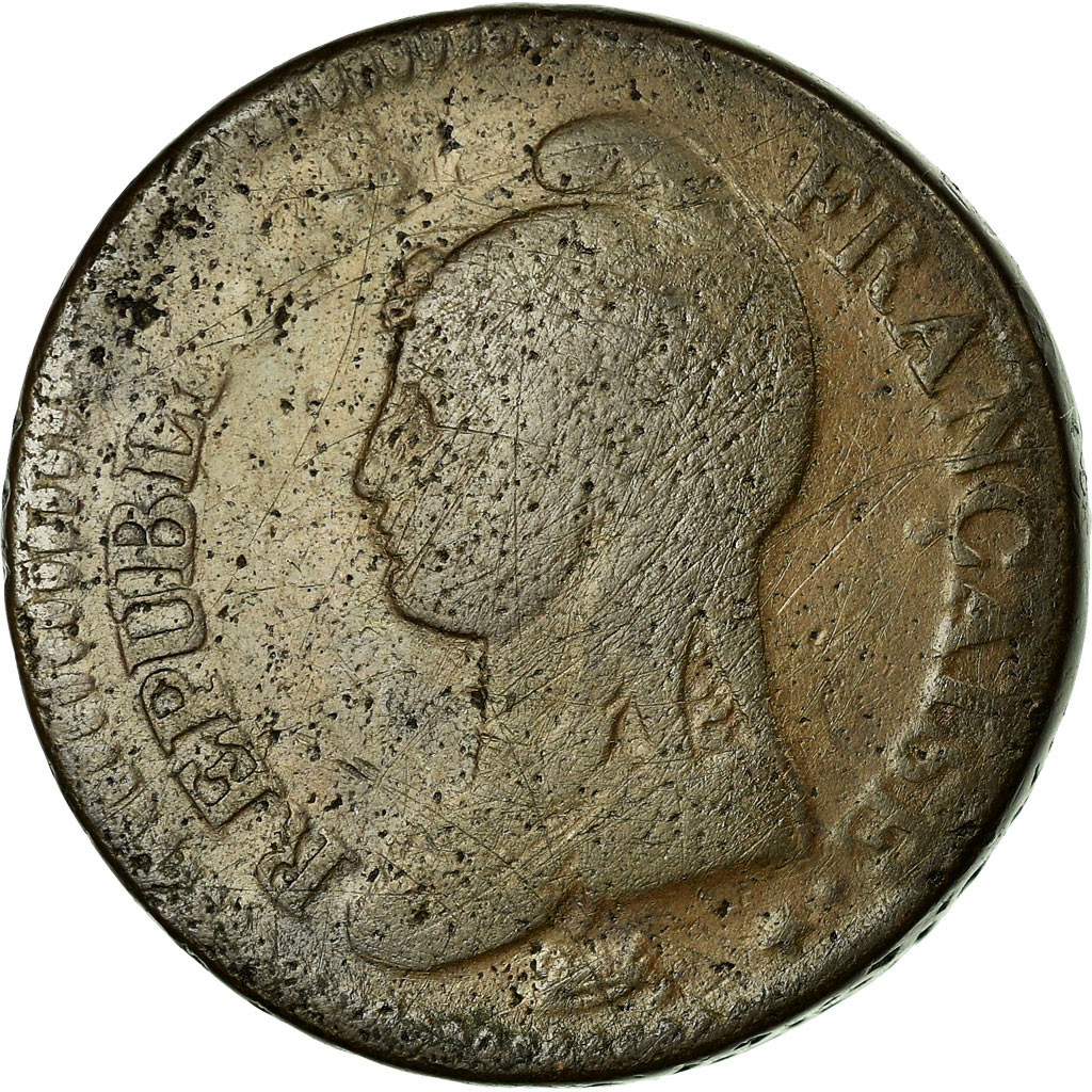 Coin, France, Dupré, Decime, 1796, Limoges, , Bronze, KM:645.6