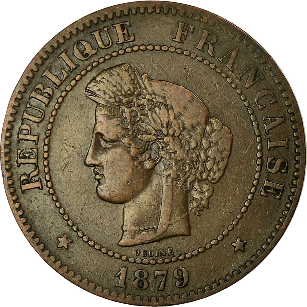 Coin, France, Cérès, 5 Centimes, 1879, Paris, , Bronze, KM:821.1