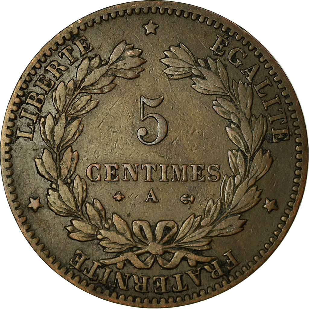 Coin, France, Cérès, 5 Centimes, 1879, Paris, , Bronze, KM:821.1