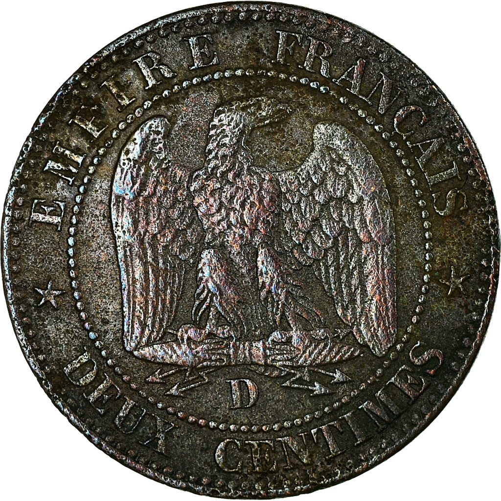 Munten, Frankrijk, Napoleon III, 2 Centimes, 1853, Lyon, ZG+