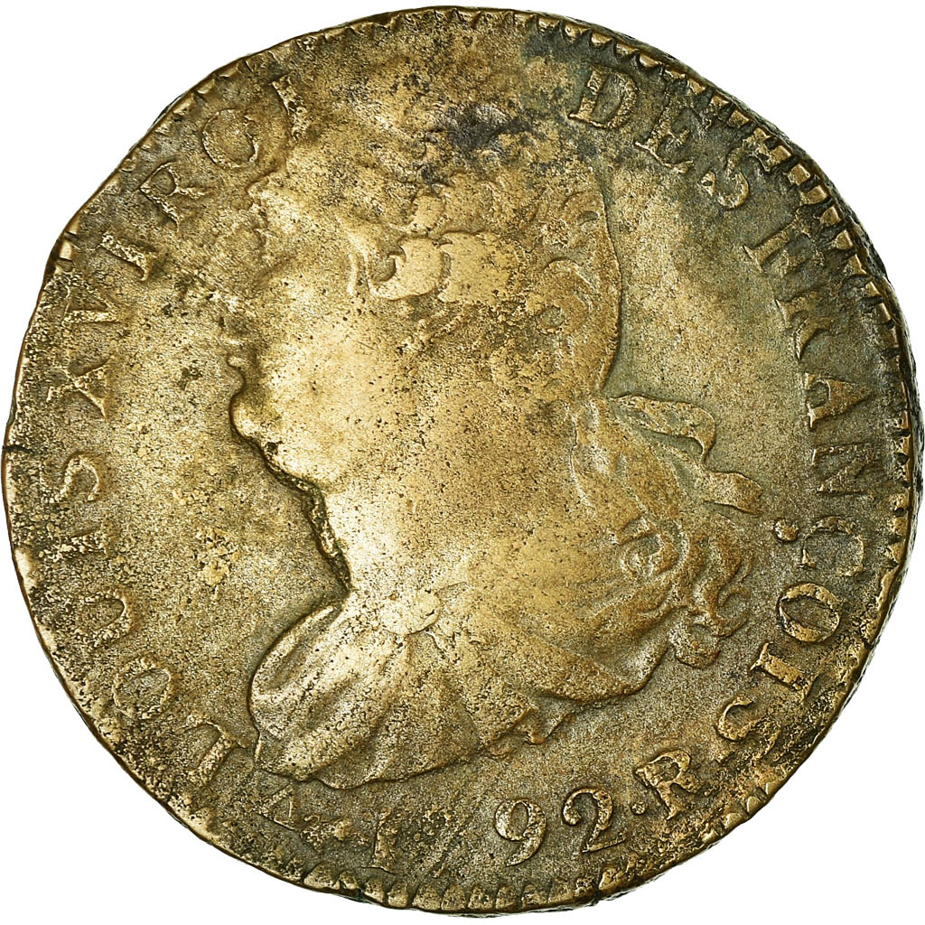 Munten, Frankrijk, 2 sols françois, 1792, Orléans, FR+, Bronze