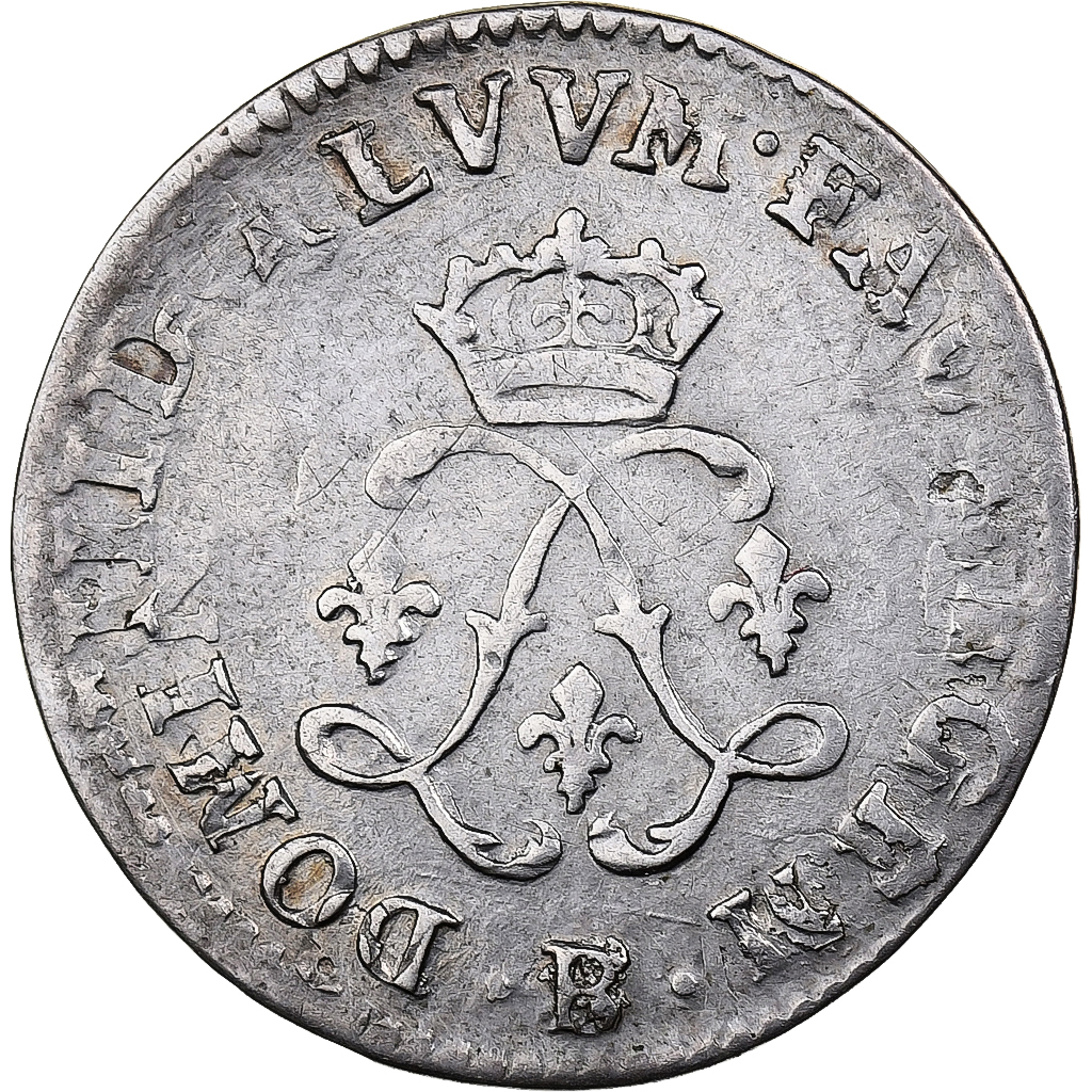 France, Louis XIV, 4 Sols aux 2 L, 1693, Rouen, reformed, Silver, 