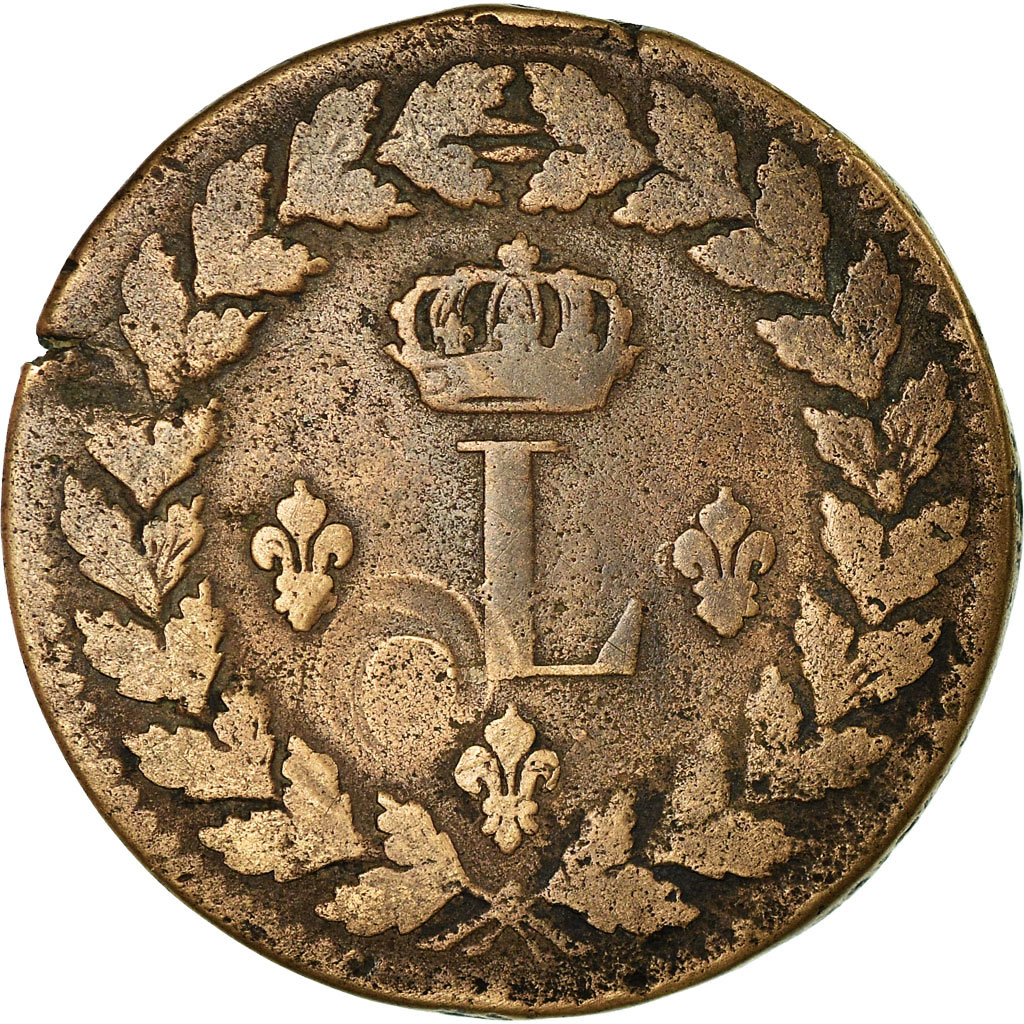 Coin, France, Louis XVIII, Decime, 1815, Strasbourg, , Bronze, KM:701